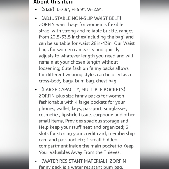 Zorfin Fanny Pack NWOT - Picture 8 of 9